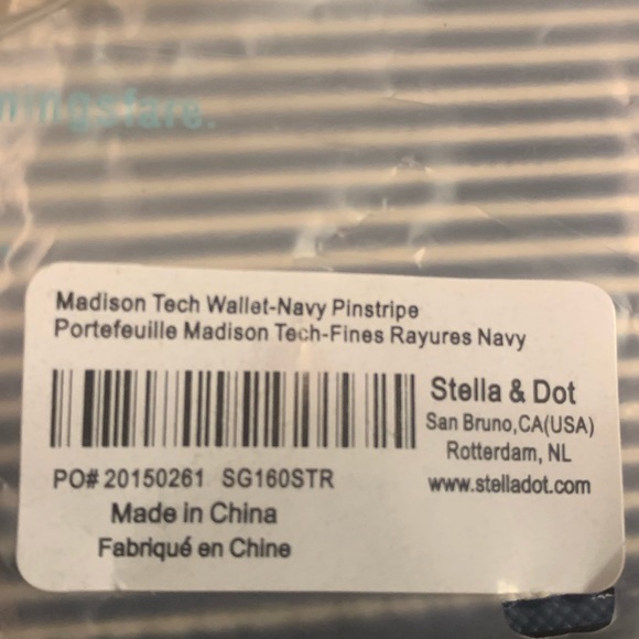 Madison tech wallet- Navy pinstripe - Picture 5 of 5